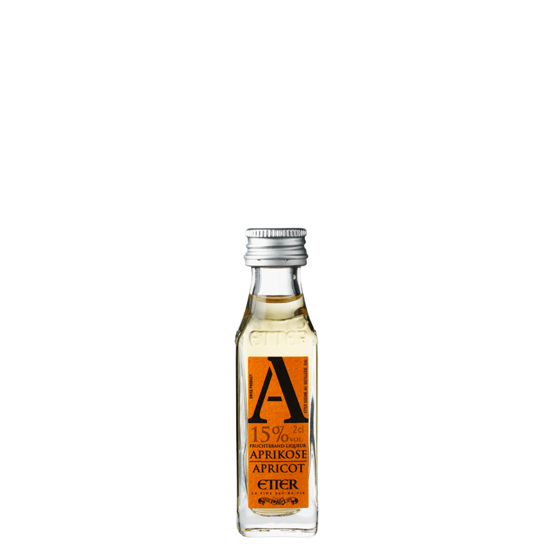 Miniature Etter New Generation Aprikose / Apricot fruit spirit liqueur 2cl, 15% vol